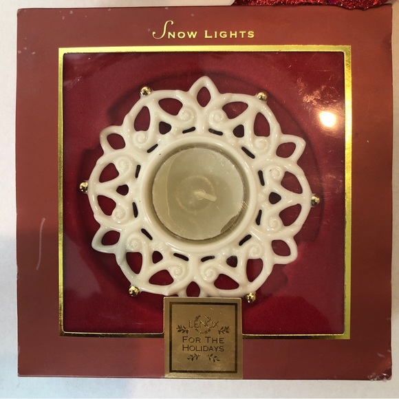 Lenox “Shine” Porcelain Snow Light Votive Tealight Candle Holder Collectible NIB - Picture 2 of 8